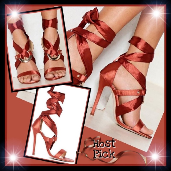 Nasty Gal Shoes - New! Nasty Gal Satin Wrap Around Heels US Size 7